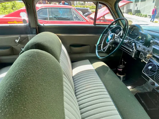 1954 Hornet front cabin, bench seat, and instrument panel