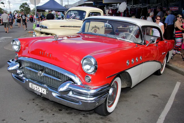 Exact-year hardtop sedan retained for paint, bright side trim, glazing, lamps, bumpers, and wheel-cover context; finish and restoration condition remain car-specific.