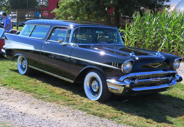 Nomad two-door wagon showing its unique roof, rear pillars, side glass, tailgate area, brightwork, and model-specific proportions.