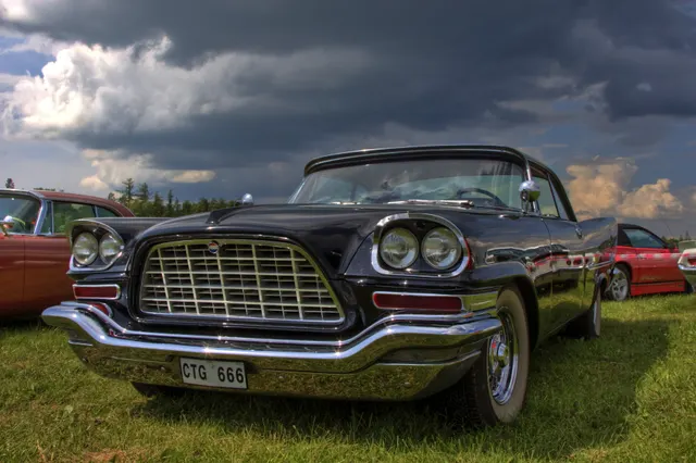 Jet Black 300C convertible, front three-quarter view