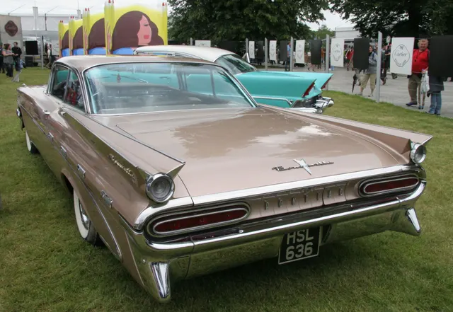 Exact-year stock-presenting view retained for body, trim, glass, lamp, bumper, and wheel context; condition and restoration details remain specific to the photographed car.