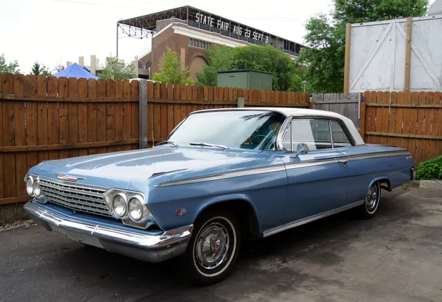 Exact-year Super Sport hardtop retained for its stock-presenting front sheet metal, grille, lamps, roofline, side trim, wheel covers, whitewalls, and stance; visible badges and equipment do not authenticate an individual car.