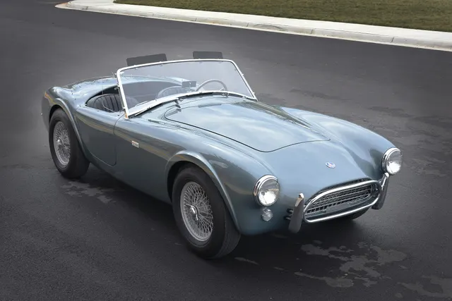 High front three-quarter view of CSX2125 showing the aluminum roadster proportions and later-1963 side-vent context.