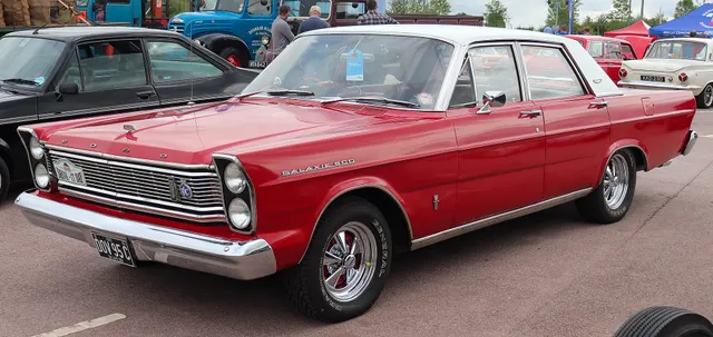 390-powered Galaxie 500 four-door sedan, front three-quarter view