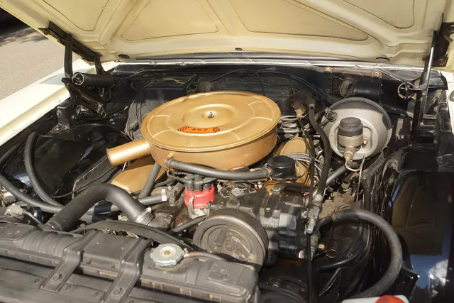 352 V8 engine bay in a restored Galaxie 500