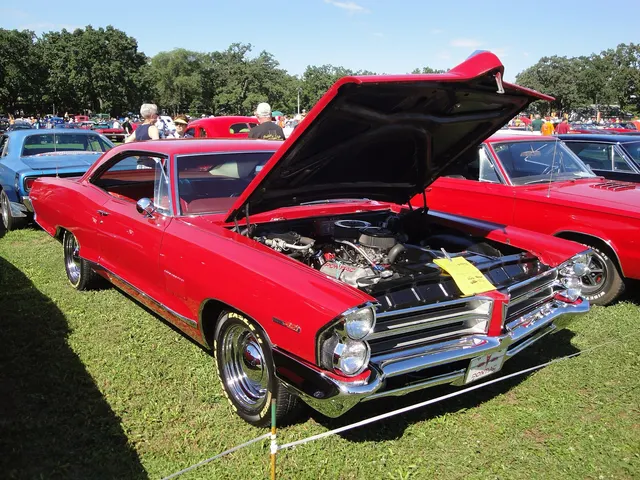 Red 1965 2+2 with hood open