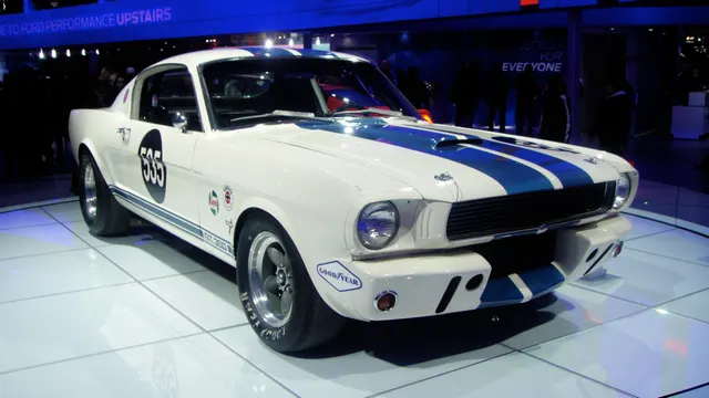 1965 Ford Shelby GT350 front exterior; reviewed as representative 1965 Shelby GT350 media, not proof of any individual car originality.