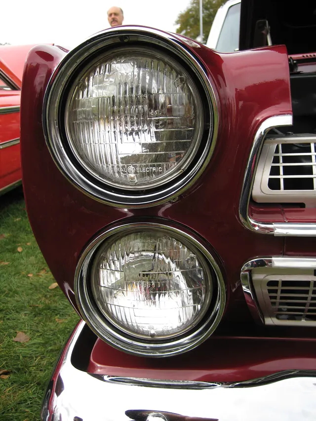 1966 Cyclone stacked-headlamp and grille detail