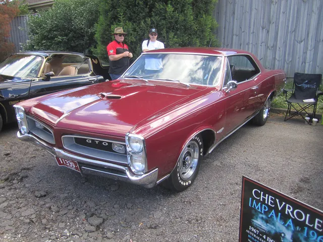 1966 Pontiac GTO hardtop alternate view; used for stance, wheel/tire, and suspension-context viewing without underbody claims.