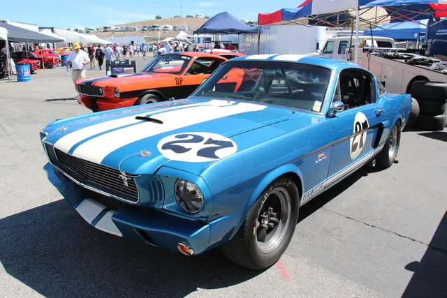 1966 Shelby Mustang GT350 Race Car (20550995473).jpg; reviewed as representative 1966 Shelby GT350 media, not proof of any individual car's originality.