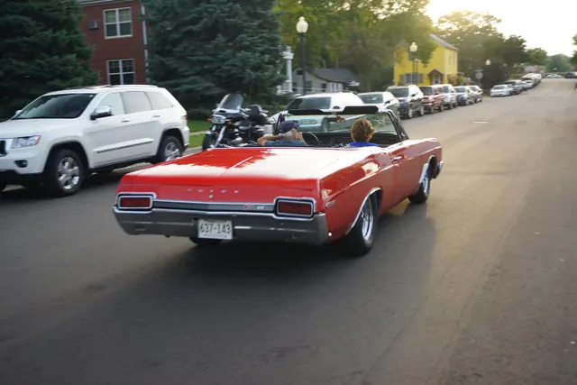 1967 Buick GS 400 convertible rear view; badges and wheels alone do not establish factory identity