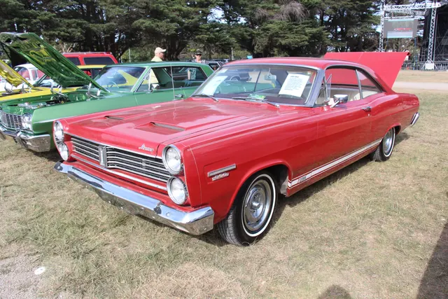 Red 1967 Mercury Comet Cyclone GT; exact-year Cyclone hardtop context only