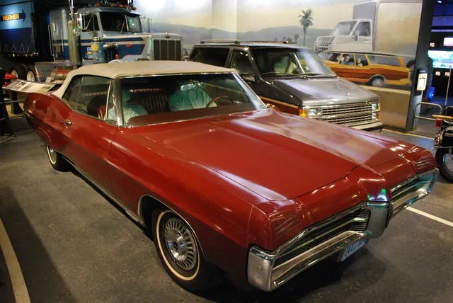 Red 1967 Pontiac Grand Prix hardtop displayed by the Smithsonian