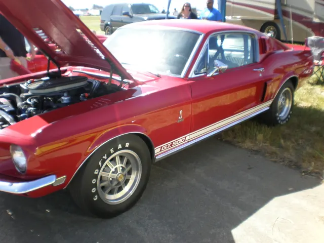 1967-68 red Shelby Mustang GT500 side 2.JPG; reviewed as representative 1967 Shelby GT500 media, not proof of any individual car's originality.