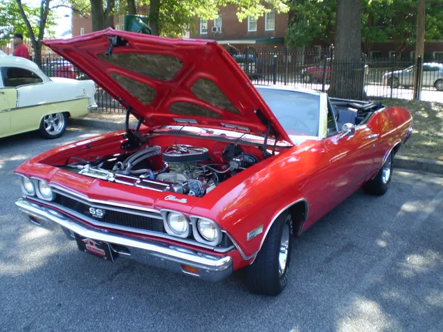 1968 Chevelle SS 396 convertible front view; convertible SS396 body context.