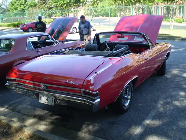 1968 Chevelle SS 396 convertible rear view; rear-cove and convertible body context.