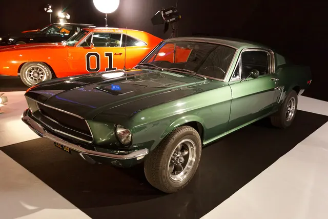 1968 Ford Mustang GT 390 at the 2016 Paris motor show; representative GT 390 body and trim context.