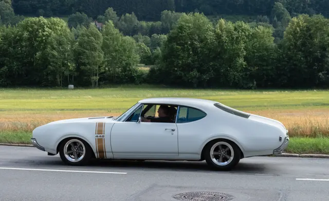 1968 Oldsmobile 442 front-quarter view; exact-year model context.
