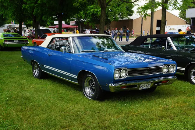 1968 Plymouth GTX convertible rear-quarter context from reviewed Commons media.