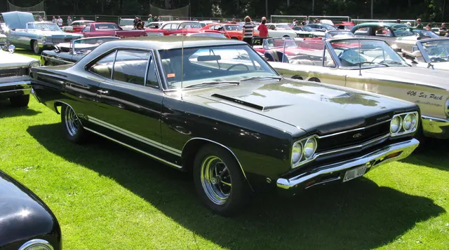 1968 Plymouth GTX show-field exterior; visual context only.