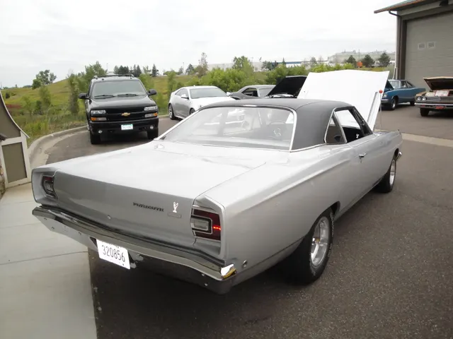 1968 Plymouth Road Runner side view; stance and lower-body context, not drivetrain proof.