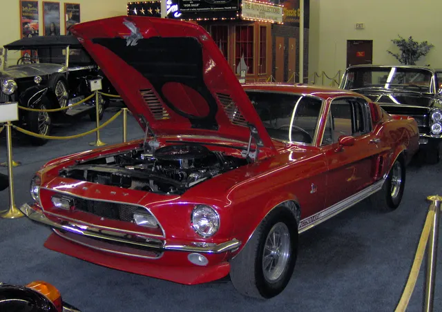 1968 Shelby Mustang GT500 KR Fastback; representative 1968 Shelby GT500KR GT500KR fastback display and preservation context, not proof of any individual car's originality.