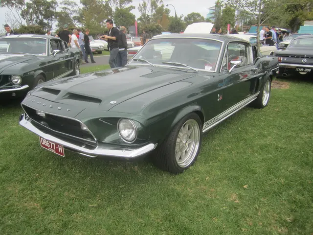 1968 Shelby GT500KR Fastback (2); representative 1968 Shelby GT500KR Highland Green GT500KR exterior context, not proof of any individual car's originality.