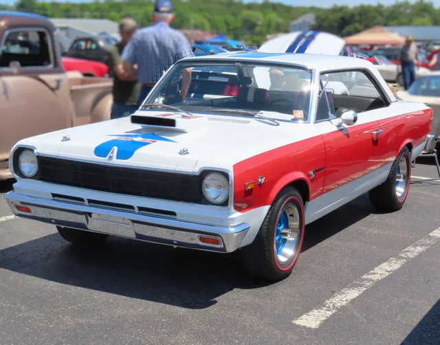1969 AMC Hurst SC/Rambler A-scheme front-left context; visual context, not individual-car authenticity proof.