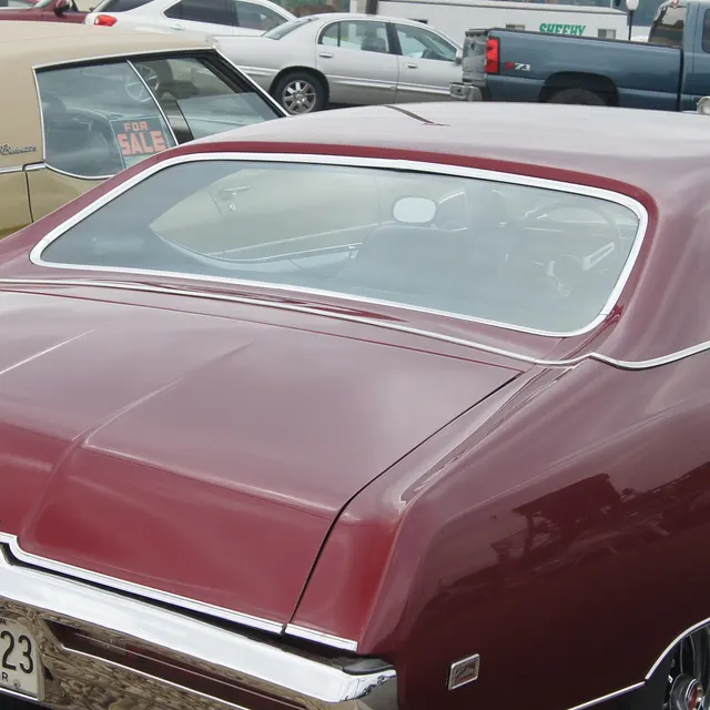 Front trim detail crop from a 1969 Buick GS image; visual context only.