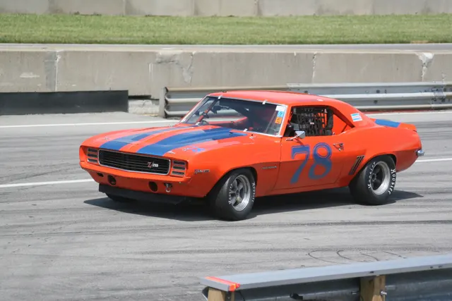 1969 Chevrolet Camaro Z/28 race-prepared example; representative Trans-Am/racing context, not production-car proof. Reused here only as related first-generation Z/28 visual context, not as a 1968-specific identity claim.