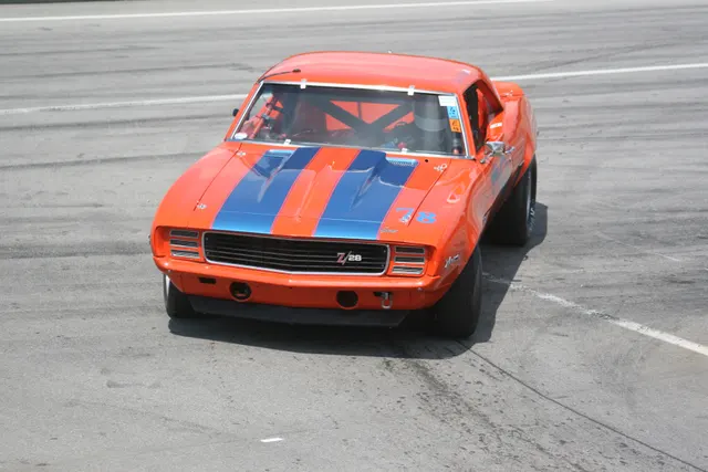1969 Chevrolet Camaro Z/28 race-prepared detail; representative racing/history context, not production-car proof. Reused here only as related first-generation Z/28 visual context, not as a 1968-specific identity claim.