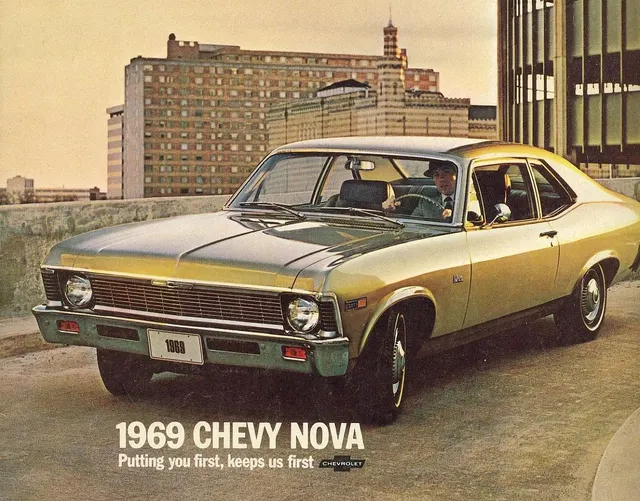 1969 Chevrolet Nova advertisement/literature image for factory-literature context.