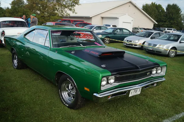 1969 Dodge Super Bee exterior angle showing B-body stance and Super Bee trim context.