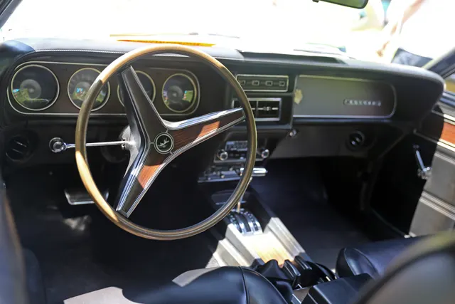 1969 Mercury Cougar dashboard context; same-year interior reference, not proof of every Eliminator instrument configuration.