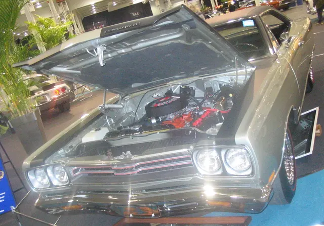 1969 Plymouth GTX auction display exterior; visual context only.