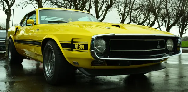 1969 Shelby GT500 front exterior; reviewed as representative 1969 Shelby GT500 media, not proof of any individual car originality.