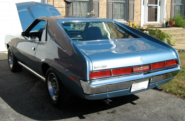 1970 AMC AMX rear and full-width taillamp context; visual context, not individual-car proof.