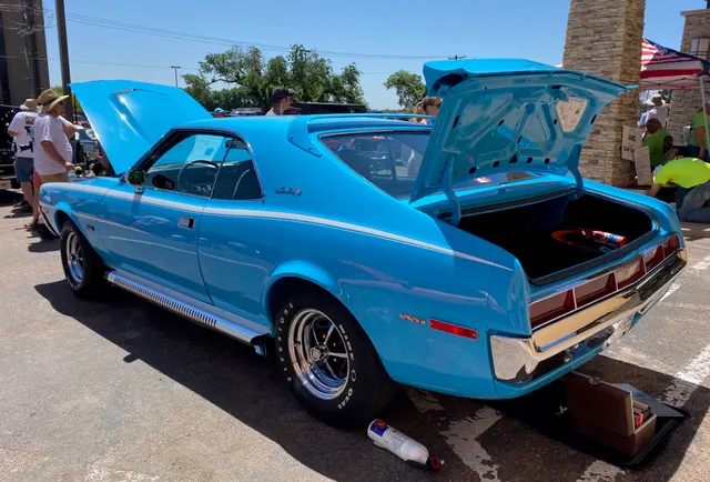 Big Bad Blue 1970 AMC Javelin SST 390 Go Package rear view