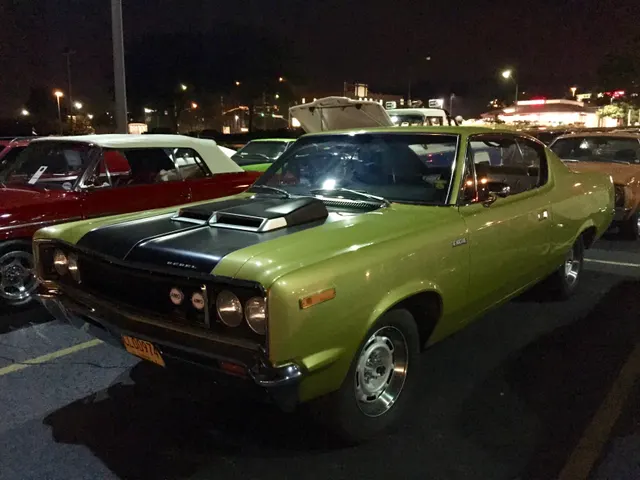 Golden Lime 1970 AMC Rebel Machine context showing later/non-launch-color availability; color should be verified per car.