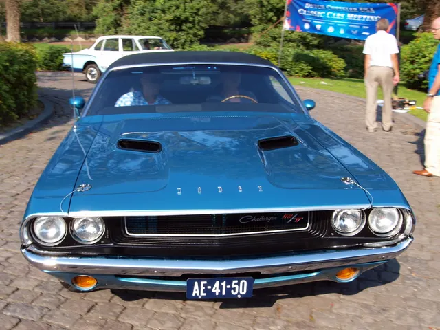 1970 Dodge Challenger detail at the Louwman Museum; model-line trim context only.