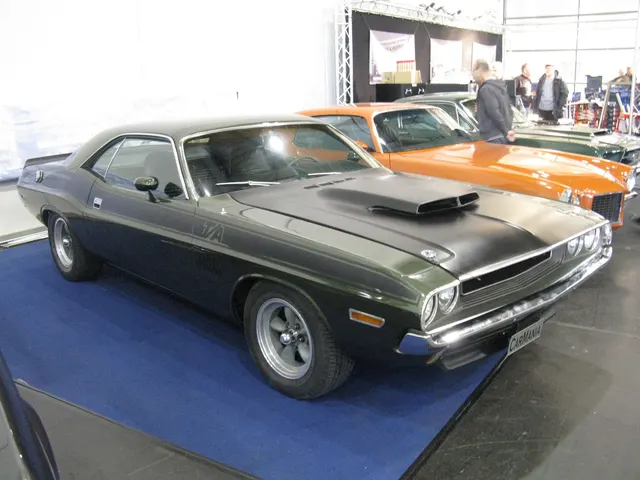 Dodge Challenger T/A side view showing the long T/A stripe and side-exit exhaust area.