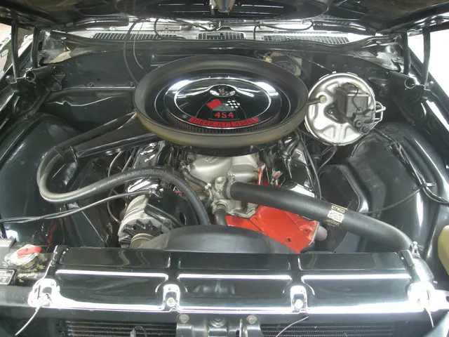 Engine bay view from a 1970 Chevrolet Chevelle SS 454; representative big-block component media, not LS5-specific proof.