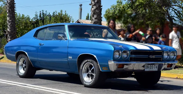 1970 Chevrolet Chevelle SS 454 exterior; representative side and stripe detail context.