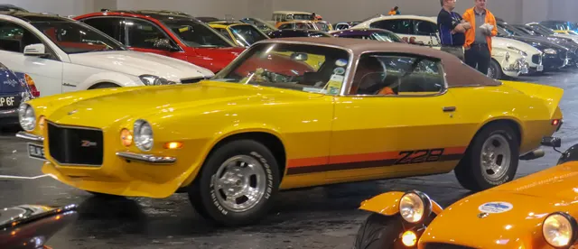 1970 Chevrolet Camaro Z28 5.7 rear-quarter context; representative spoiler and stripe media.
