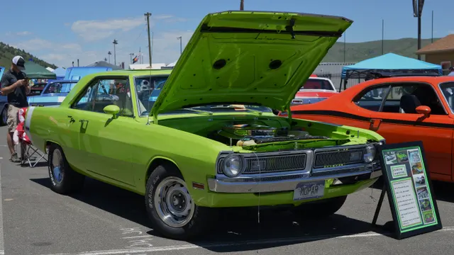 1970 Dodge Swinger in Lime Lite Green; exact-year Swinger exterior and color context.