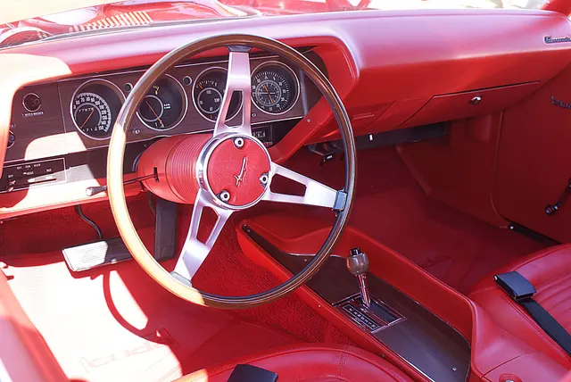 1970 Plymouth Barracuda Hemi cockpit view; representative interior and control layout context.