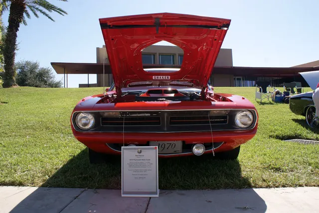1970 Plymouth Barracuda Hemi head-on view; representative grille and hood presentation.