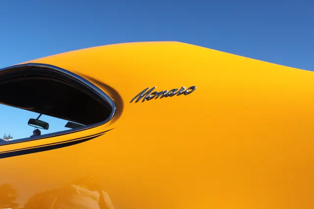 Exact-series HG Monaro GTS 350 view retained for model-specific stripe, scoop, 350 identification, body, and wheel context; restoration remains subject-specific.