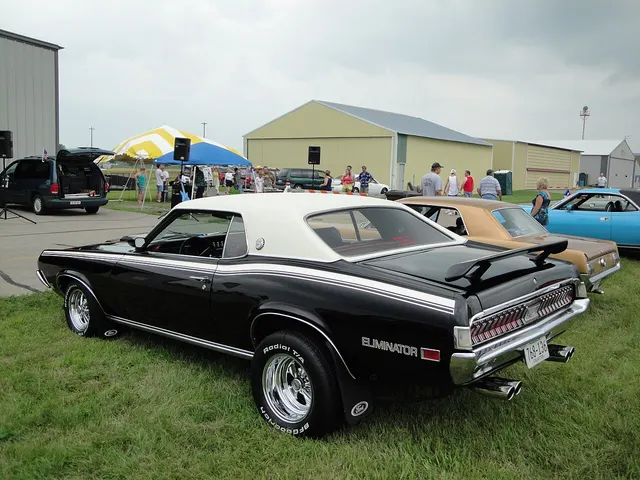 Black 1970 Mercury Cougar Eliminator rear view; exact-year package context