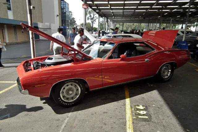 Exact-year 440 Six Barrel Cuda body and trim context; the photograph does not establish the authenticity of another car